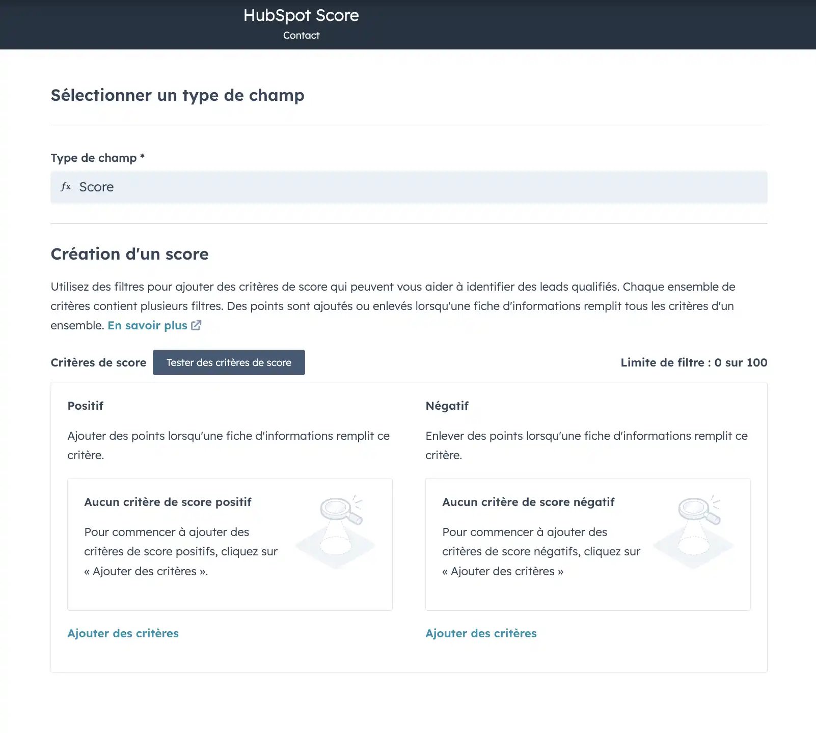 scoring hubspot