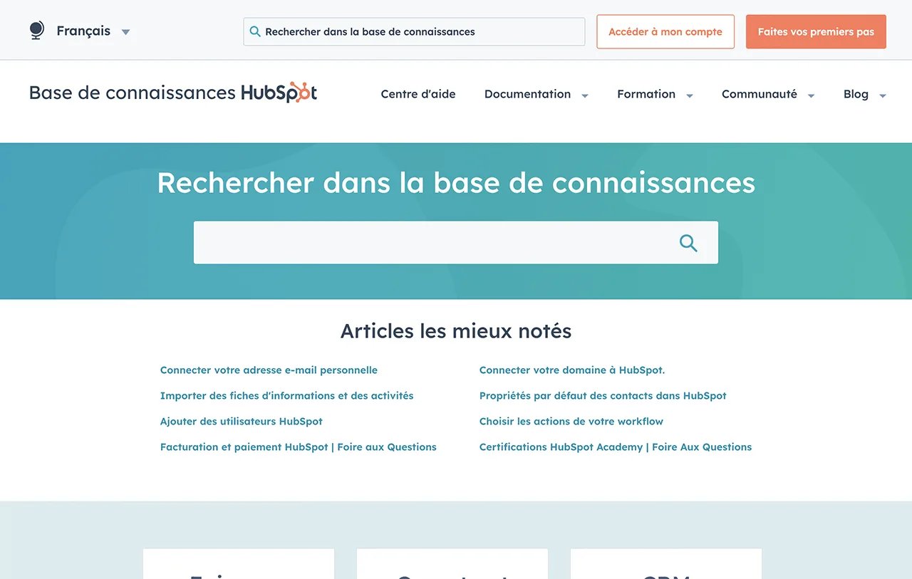 base de connaissance hubspot